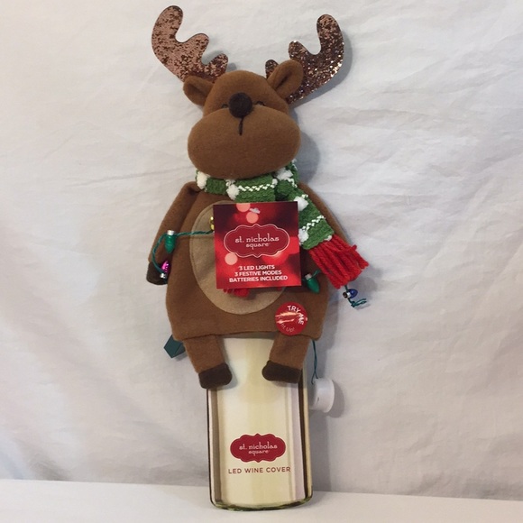 St. Nicholas Square Other - Led reindeer wine cover